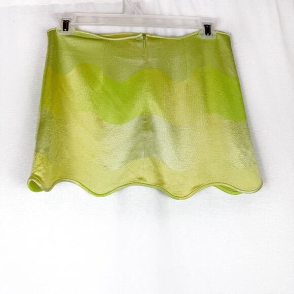 ALEXIS Claudine Bia Lime Green Yellow Wavy Stripe Skirt and Top Set Size Medium - Picture 9 of 11